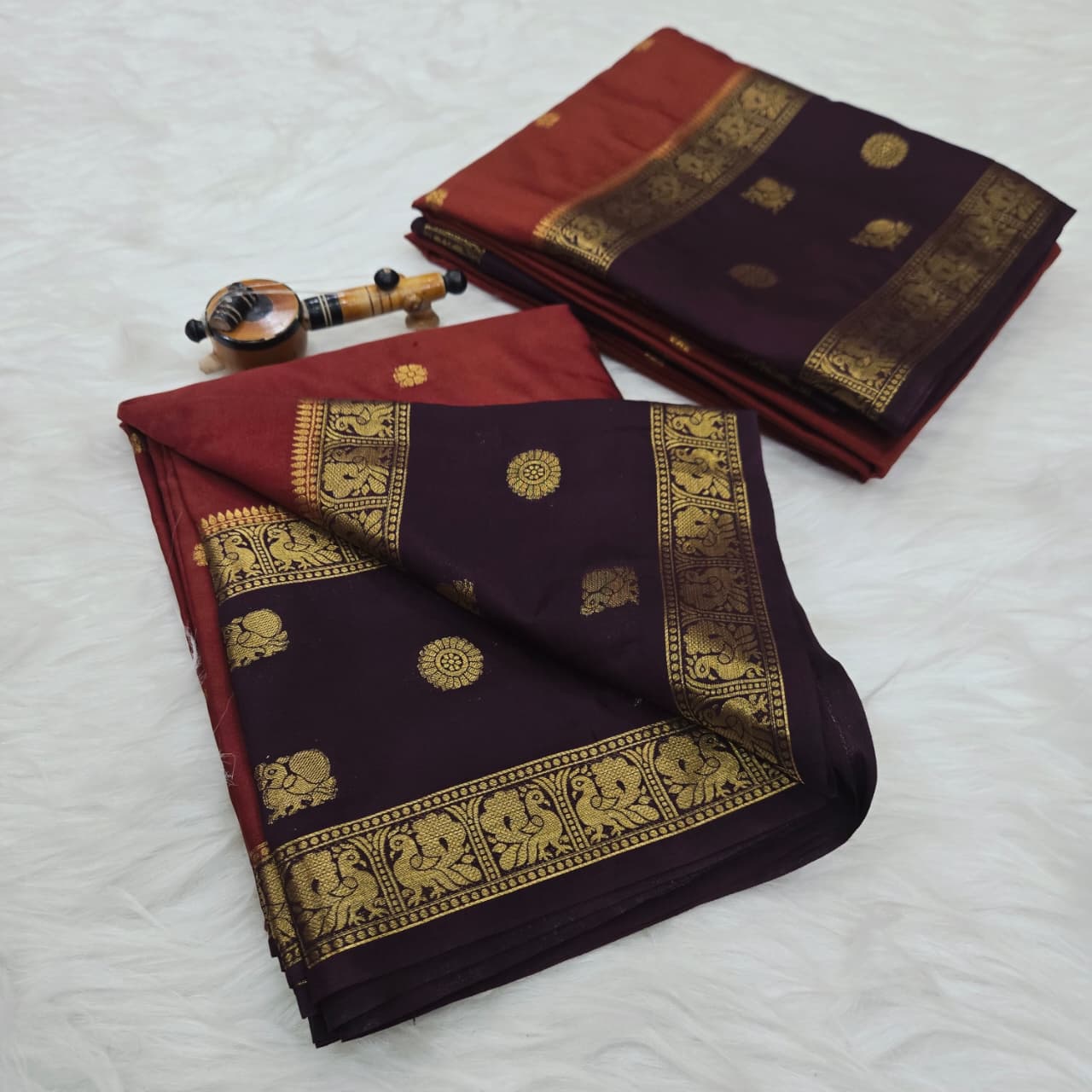Luxury Khaddi Georgette Saree with Rich Woven Pallu & Blouse